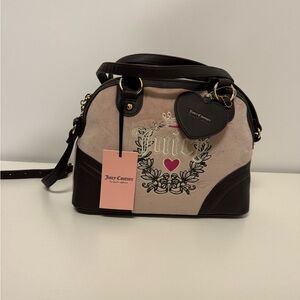 Juicy Couture Dusty Blush/Chocolate Heritage Dome Satchel
